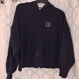 PINK Victoria's Secret Black Zip Up Hoodie